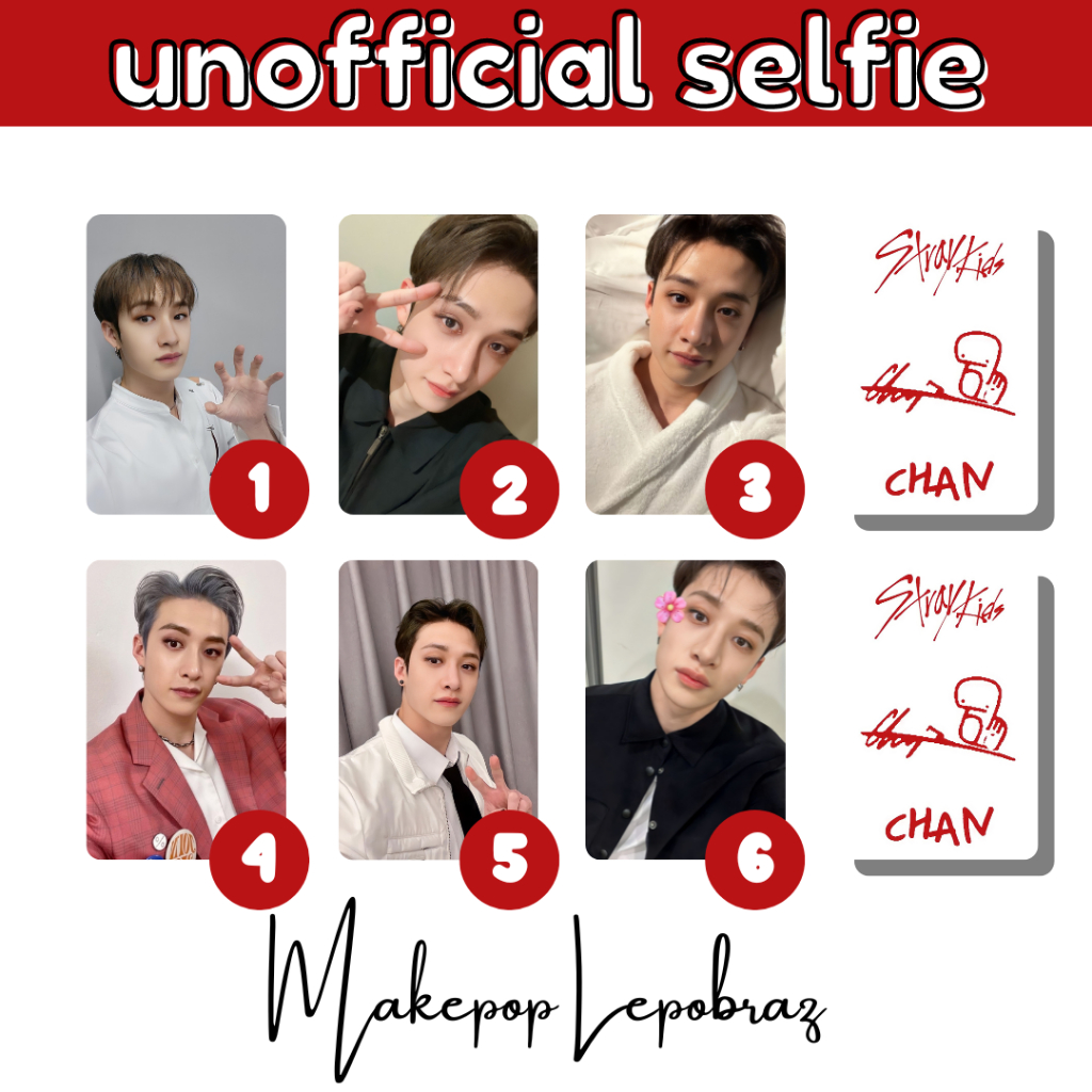 [PART 1] [MIN. 3 PCS] STRAY KIDS UNOFFICIAL SELFIE - BOYFRIENDABLE CHANGBIN BANG CHAN BANGCHAN BANG CHAN FELIX HYUNJIN