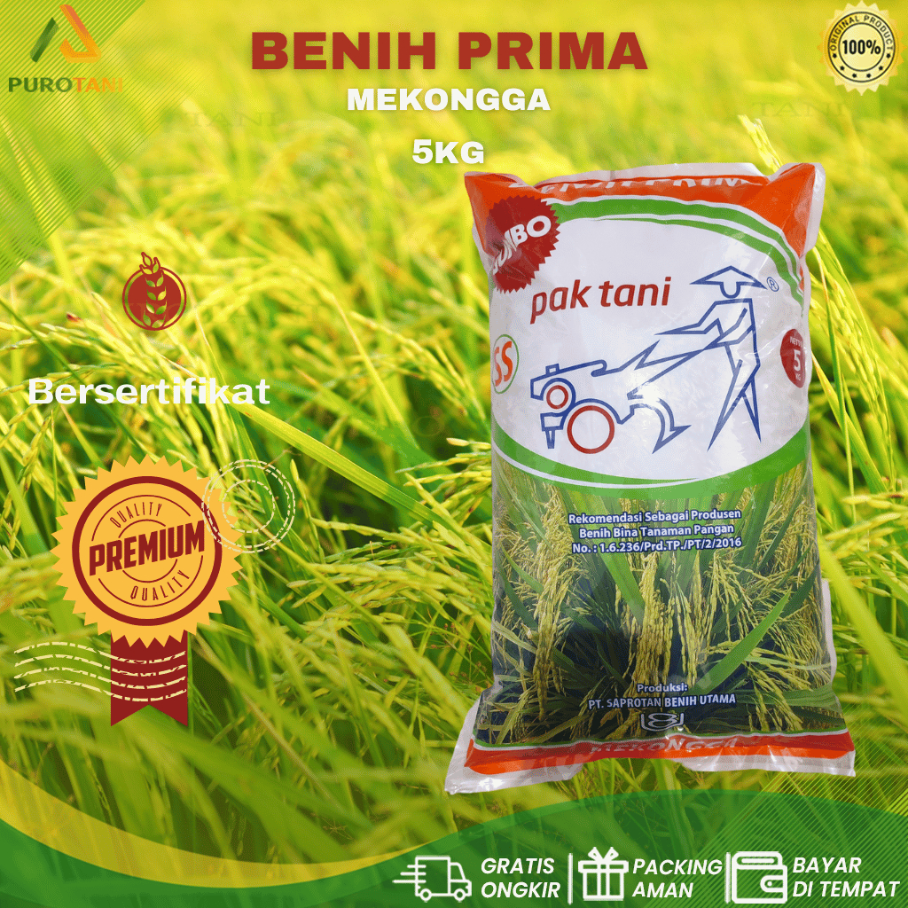 Benih Padi Mekongga Pak Tani 5kg SS Prima Bibit Padi Mikongga