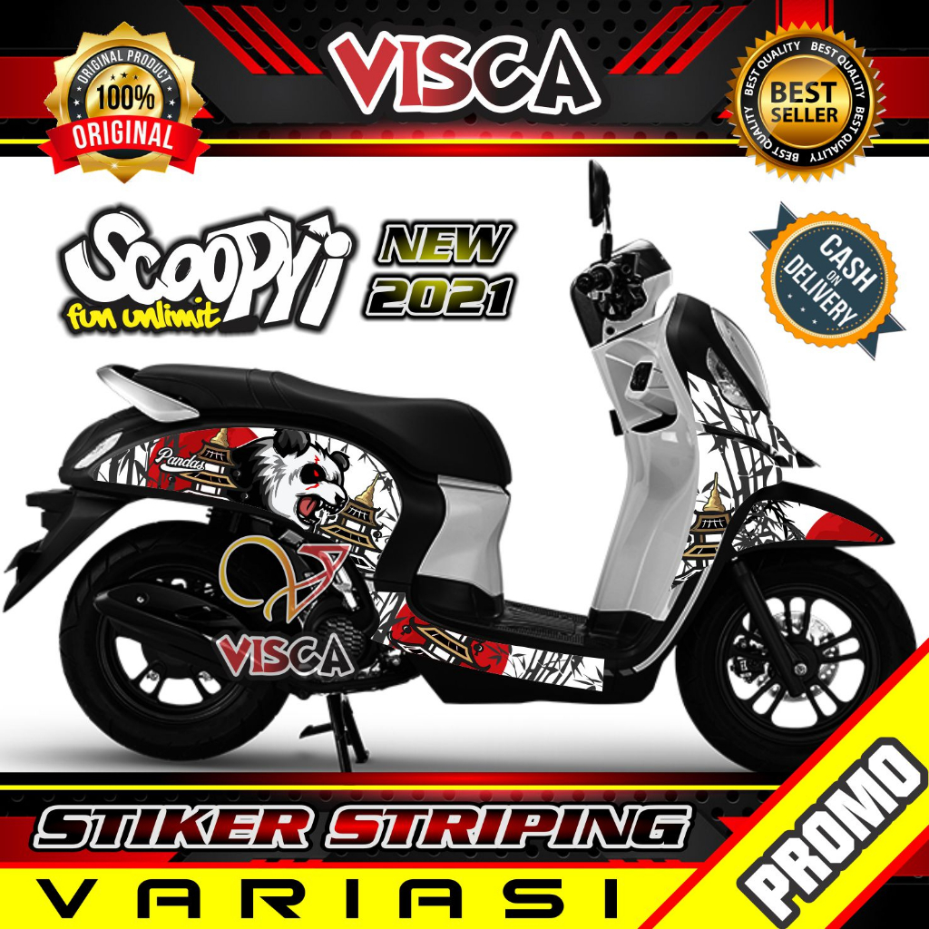 Stiker Striping Scoopy 2021 - Stiker Striping Scoopy 2022 Variasi Panda
