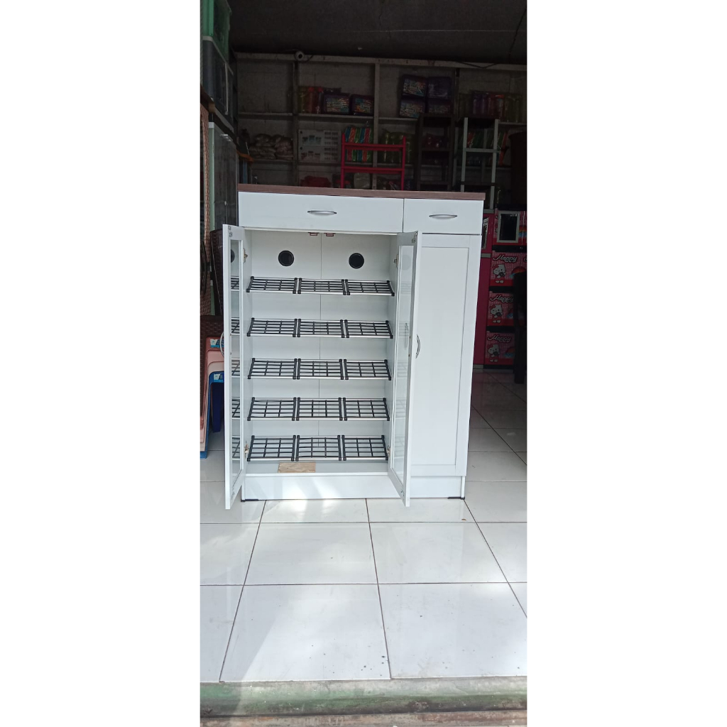 Rak Sepatu Kayu/ Rak Sepatu Panel/ Rak Sepatu Kaca Jasmine - Tipe 7030, Dirakit