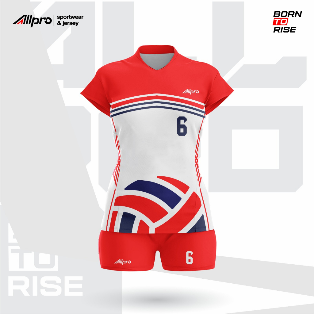 ALLPRO Baju Voli Wanita Setelan Voli cewek Printing Baju Voli Cewek Printing