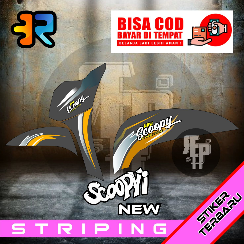 Striping Scoopy New Variasi Desain Simple Stiker