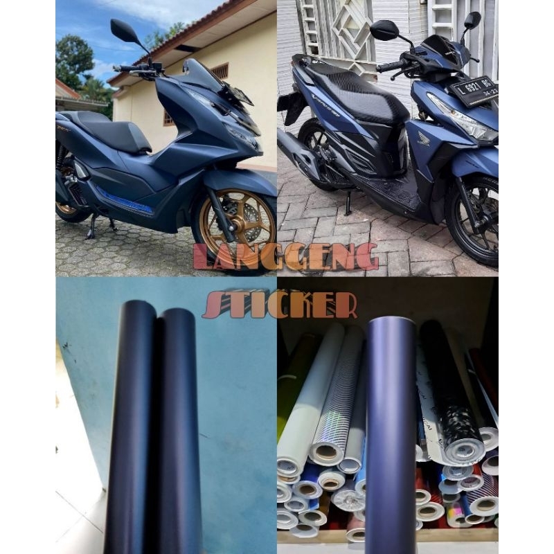 SKOTLET STIKER MOTOR BIRU NAVY METALIK DOFF SKOTLET BIRU NAVY METALIK DOFF STIKER NAVI SCOTLITE NAVI