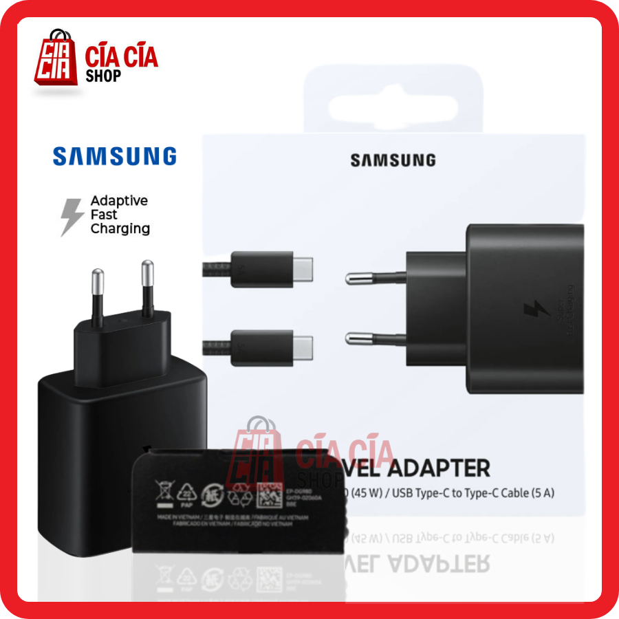 Charger Samsung Super Fast Charging 45W 5A PD USB Type C Original Samsung Tab S7 S20 Note 20 Ultra