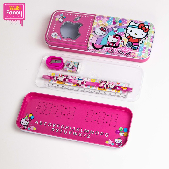 DEOSOFFICIAL-TEMPAT PENSIL KALENG SET DENGAN ISI KARAKTER CANDY CC-7100