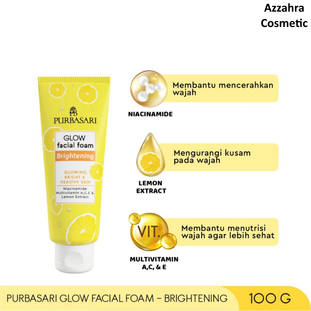 Purbasari Glow Facial Foam Brightening | Acne Care | Moisturizing