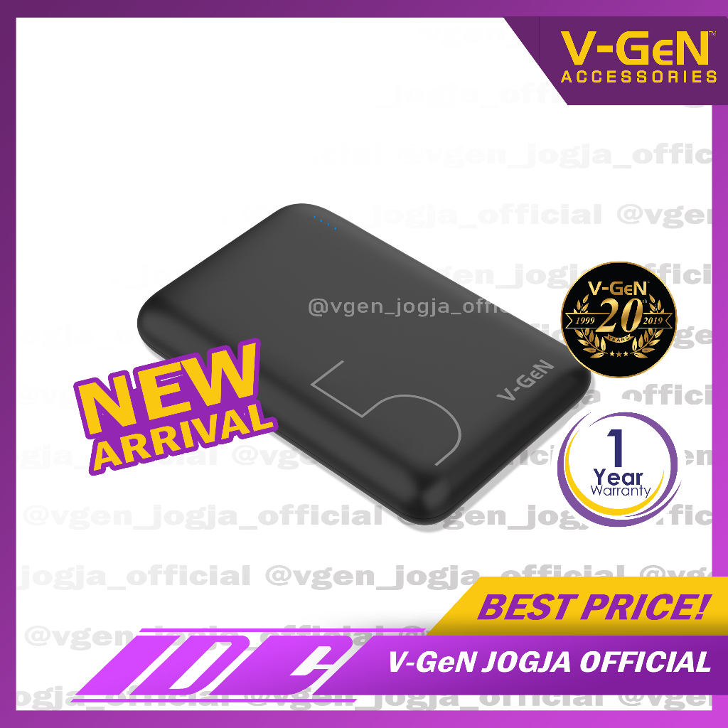 Powerbank V-GeN PB-V511 5.000 mAH Support Type C Input Slim Design