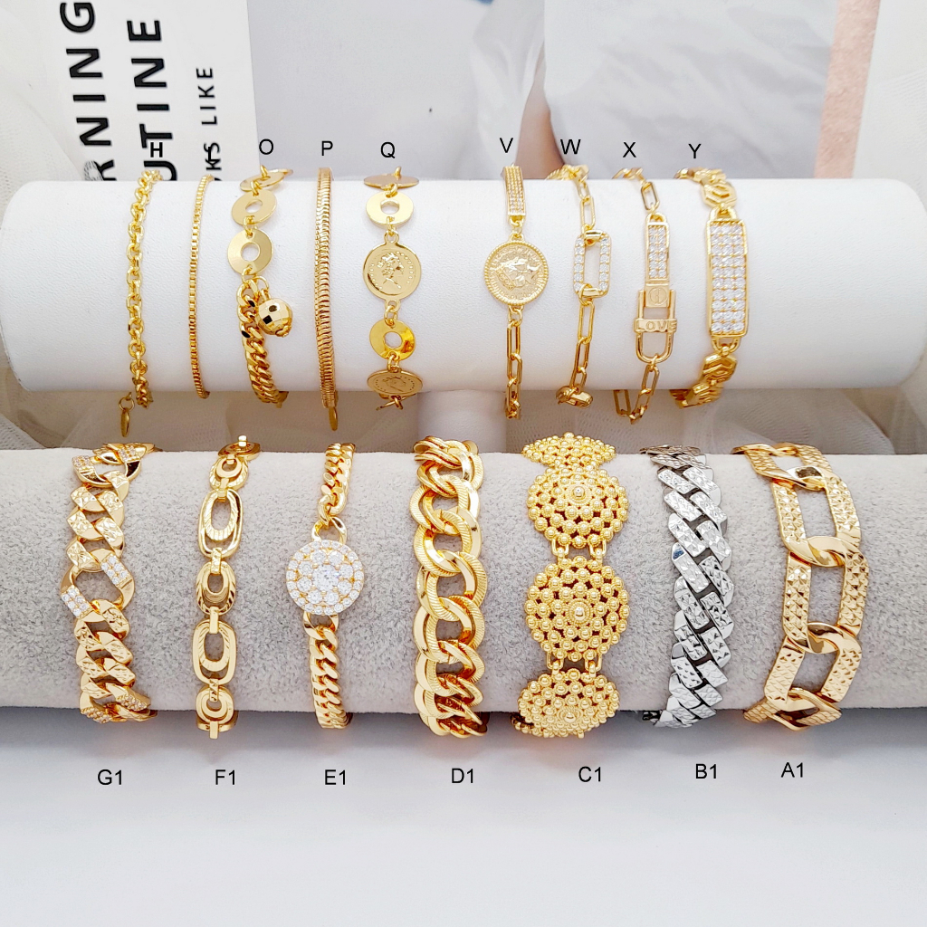 Gelang Wanita Xuping Sisik Naga Premium Rantai Polos Lapis Emas - BB391