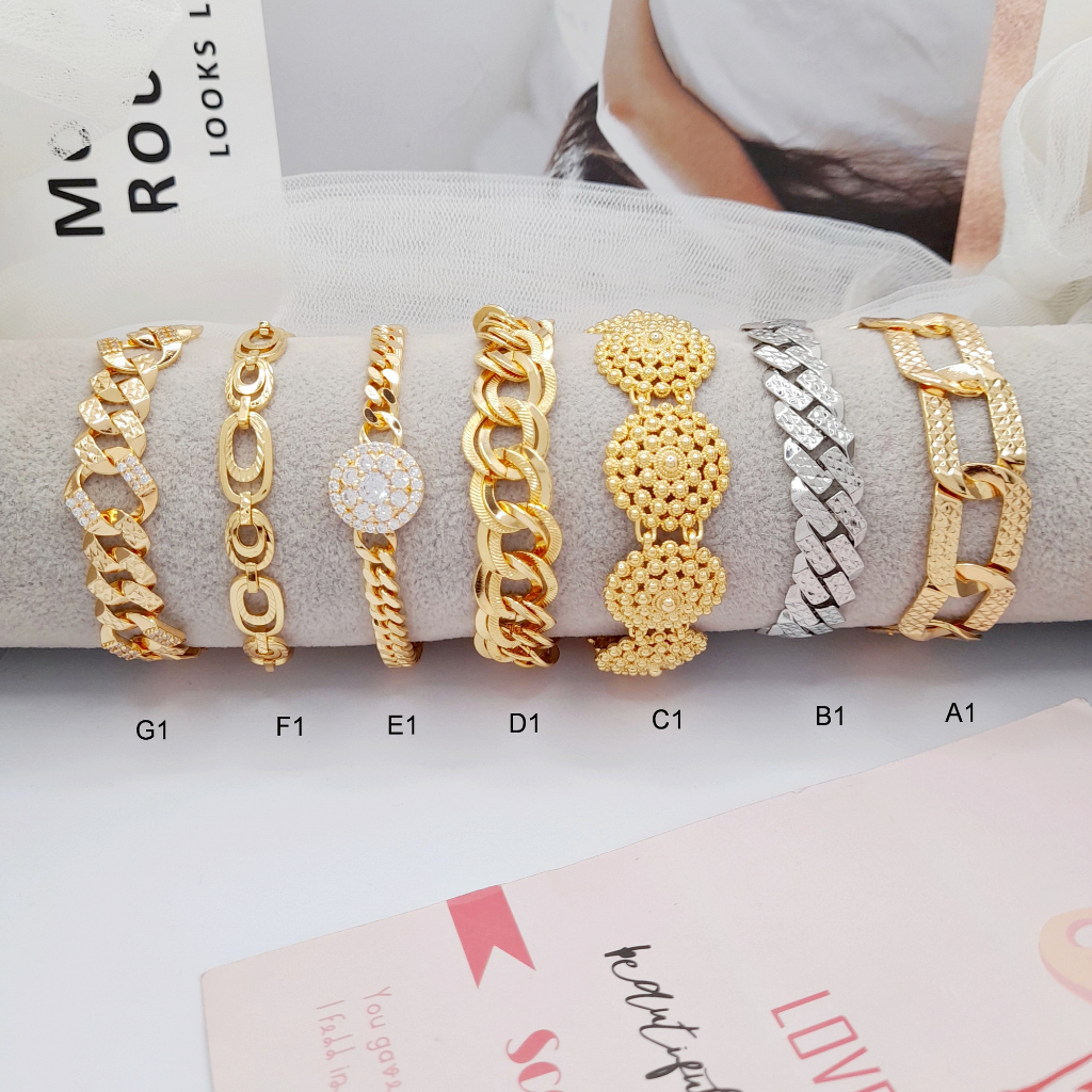 Gelang Wanita Xuping Sisik Naga Premium Rantai Polos Lapis Emas - BB391