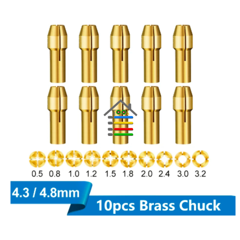 MINI DRILL BRASS COLLET KUNINGAN MINI GRINDER DRILL BOR CHUCK 1 - 3.2 MM