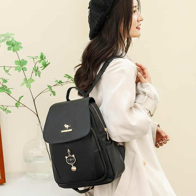 TAS RANSEL WANITA PREMIUM KULIT HITAM MINGURIA TA764B5 IMPORT BACKPACK CEWEK GENDONG SEKOLAH KULIAH KERJA PUNGGUNG KOREA REMAJA KEKINIAN MURAH BATAM BRANDED