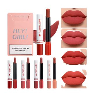 LIPSTICK VIRAL MATTE TAHAN LAMA DAN WATERPROOF 1box isi 4 warna/HENGFANG LIPSTIK HEY GIRL KOREA MATTE 4 WARNA