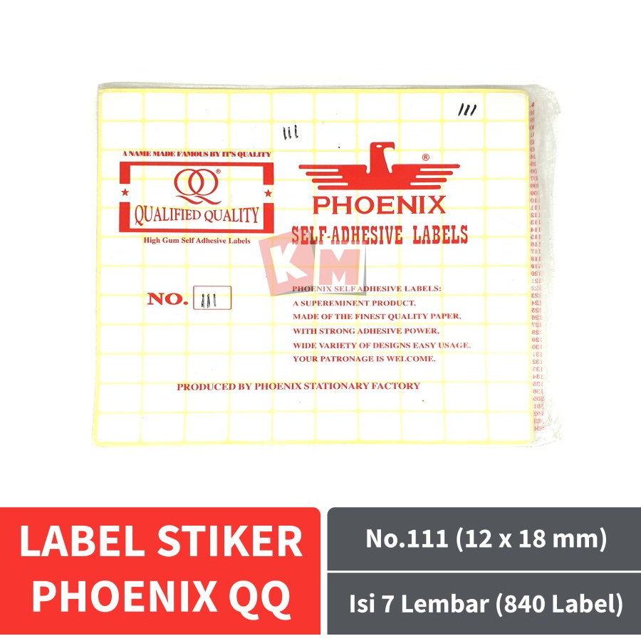 Label Stiker Phoenix QQ No.111 Kertas Harga Nama Undangan 12 x 18 mm