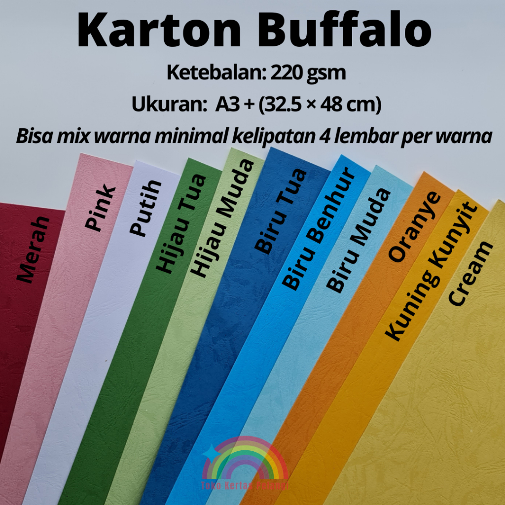 

Karton Buffalo Tebal 220 gsm Ukuran A3+ per 20 pcs