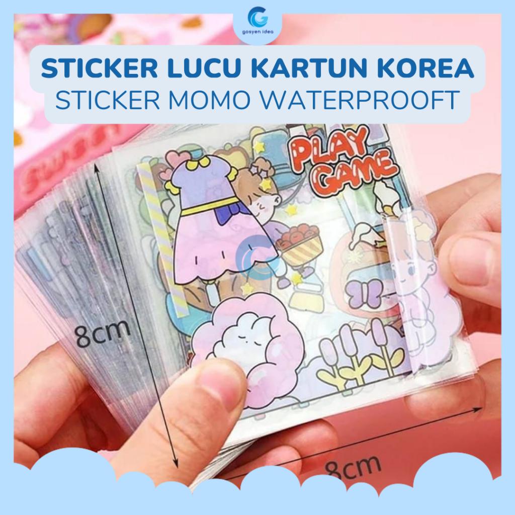 

STICKER MOMO NONO LUCU [ECER] KARTUN KOREA WATERPROOF / 1 LEMBAR STIKER
