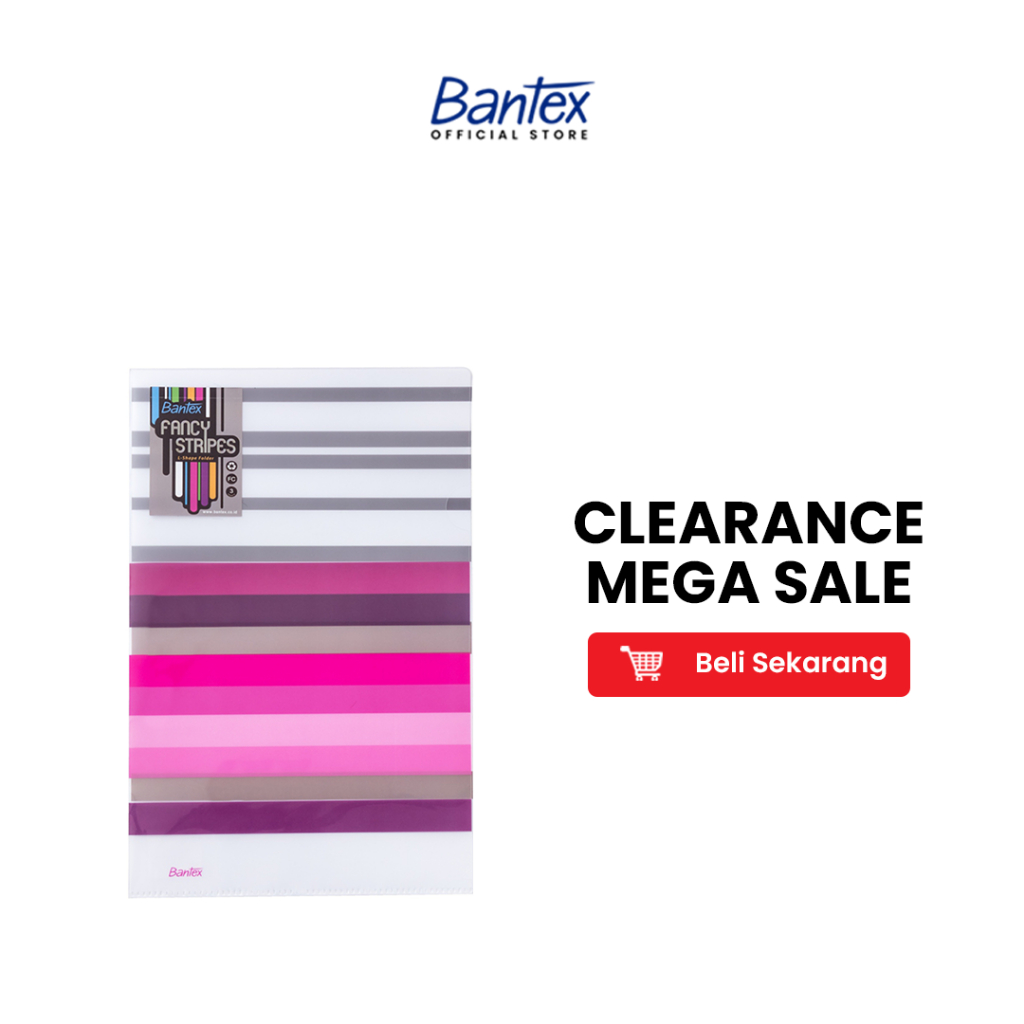 

Bantex Fancy Stripes L Shape Folder Folio Pink 2247 19