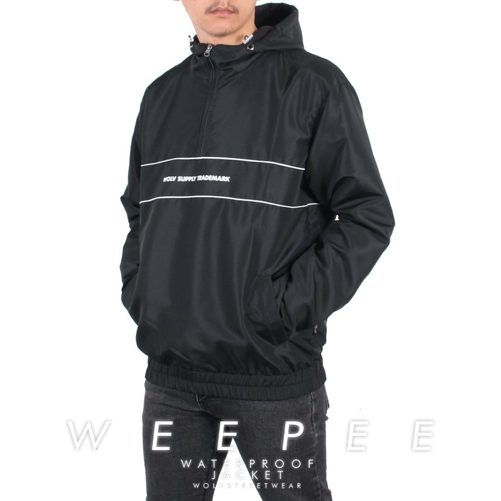 Weepee Black - Jaket Waterpoof Jaket Anti Air Jaket Wolv Jaket Outdoor