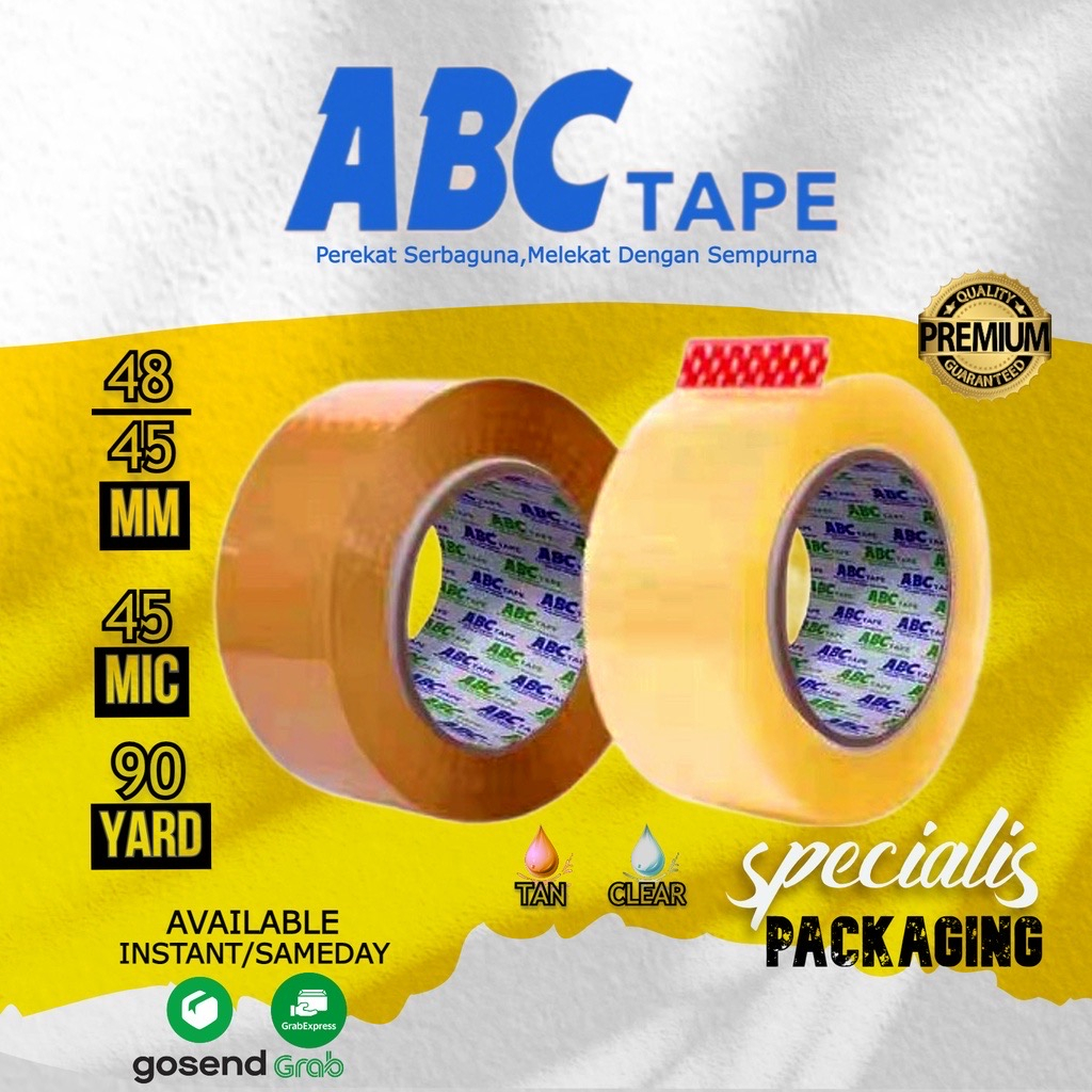 

Lakban ABC / ABC Tape 45MM x 90 Yard Lakban packing murah dan kuat