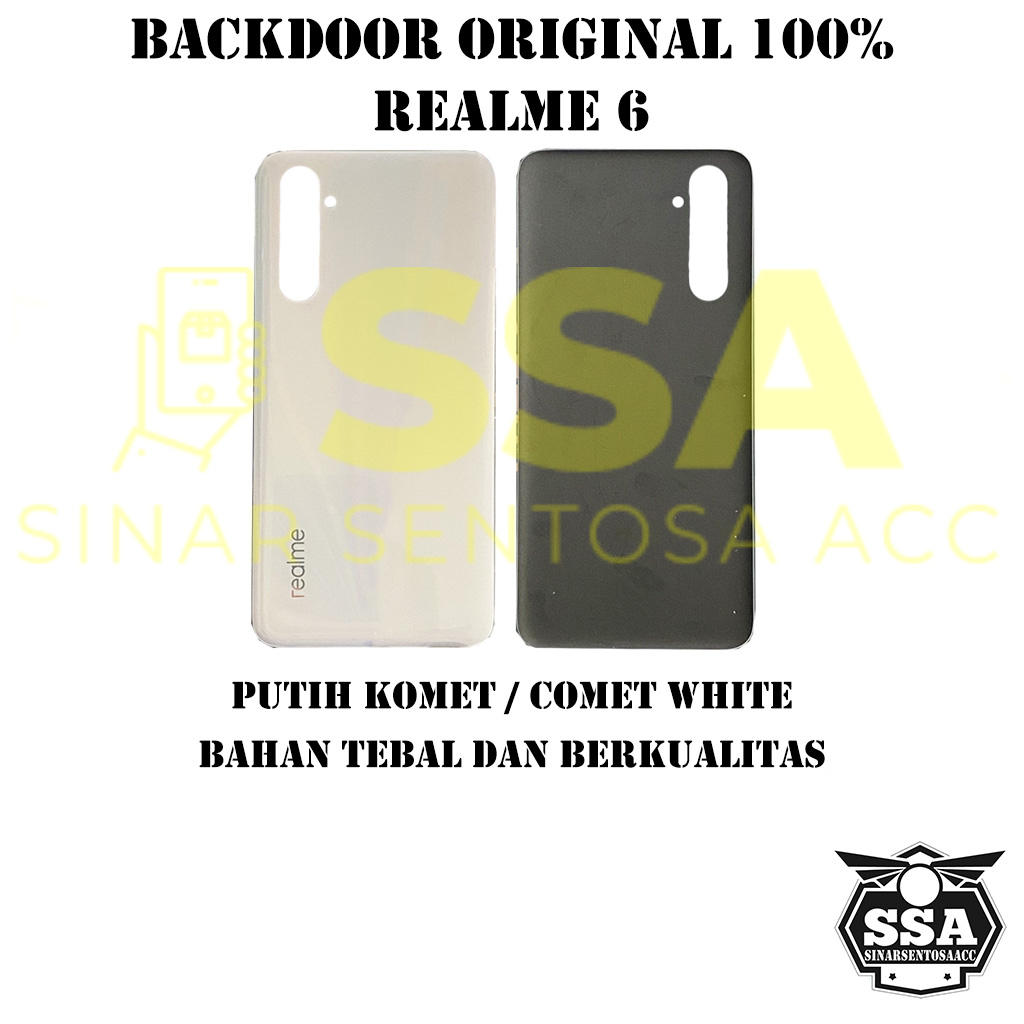 Backdoor Original 100% Realme 6 Tutup Baterai Tutup Belakang Backcover Back cover Realme6 Real Me 6 Realme6