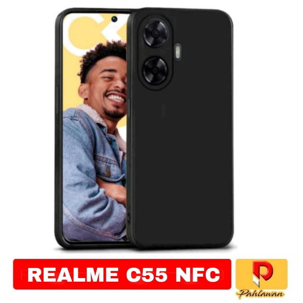 Case REALME C55 NFC Soft case Ultra Slim matte Premium - REALME C55 NFC, Hitam