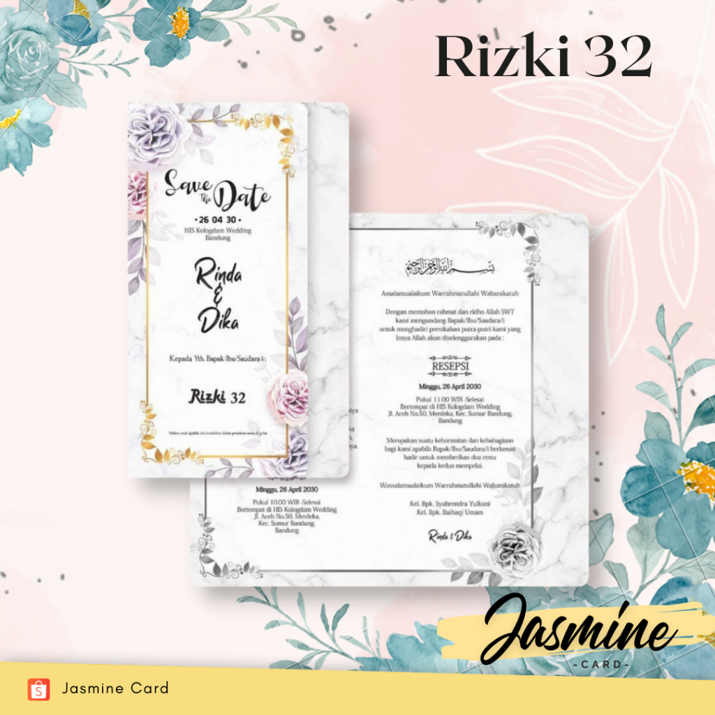 BLANGKO UNDANGAN PERNIKAHAN TERMURAH RIZKI 32
