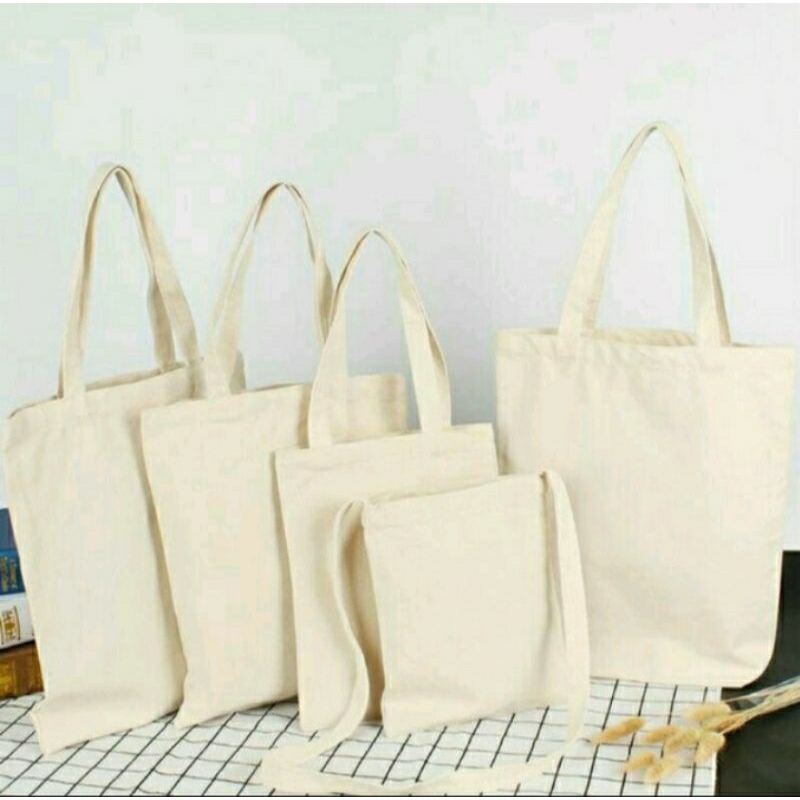 Totebag Tote Bag Polos Putih Blacu tas wanita pria