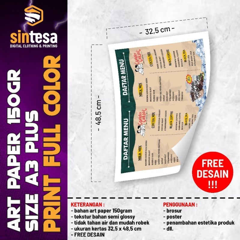 

ART PAPER 150 GRAM // BISA SATUAN