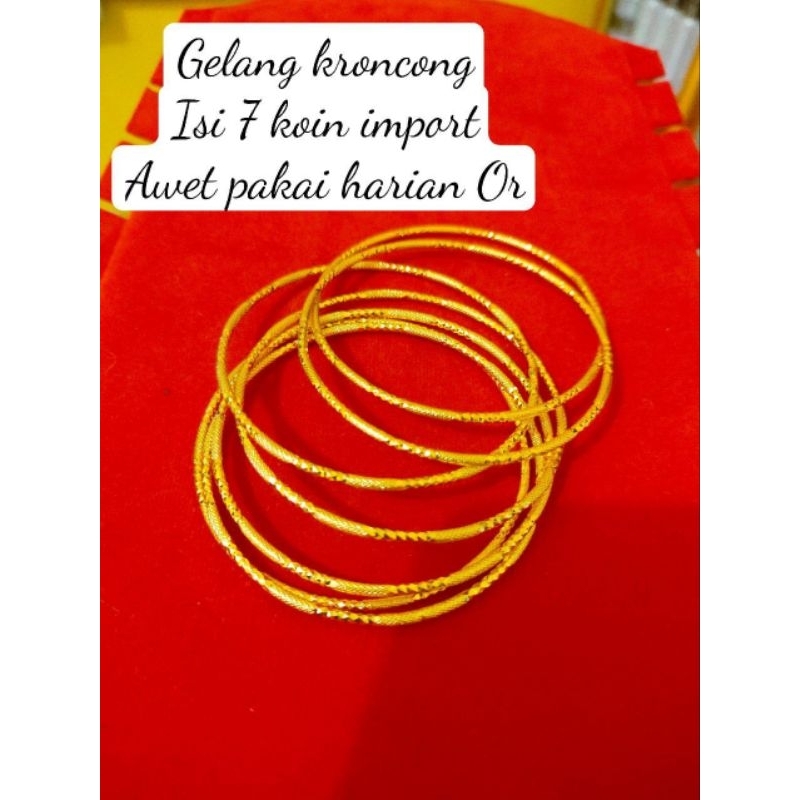 gelang kroncong lapis import cristal wrn emas24k