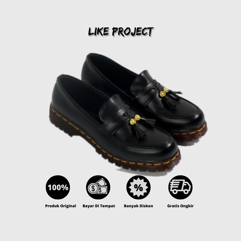 Xcloud x LikeProject Sepatu Couple SlipOn Docmart Casual Wanita SILVA Black