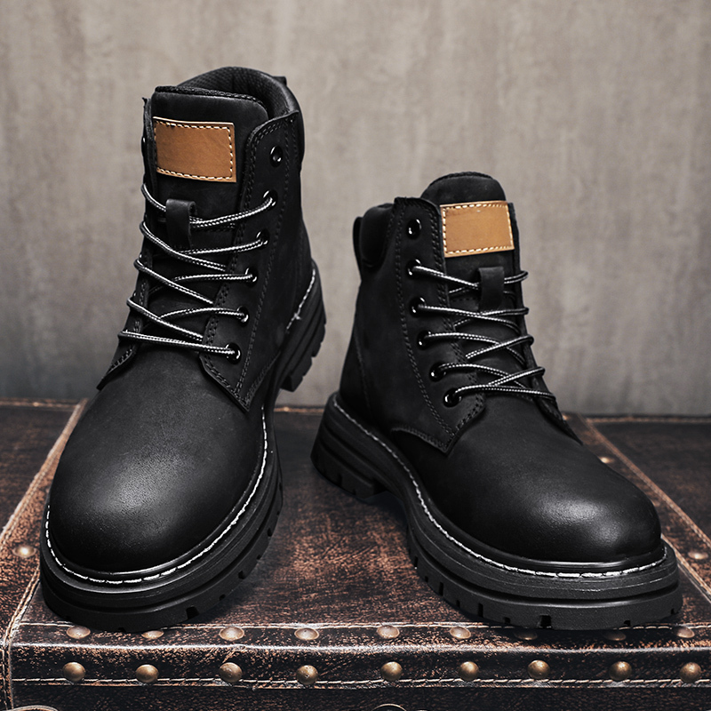 Best Selling Handmade Trendy Kulit Asli Original Sepatu Boots Pria Casual Tinggi Formal Full Black Coklat Karet Kerja Footwear Keren Kekinian 270