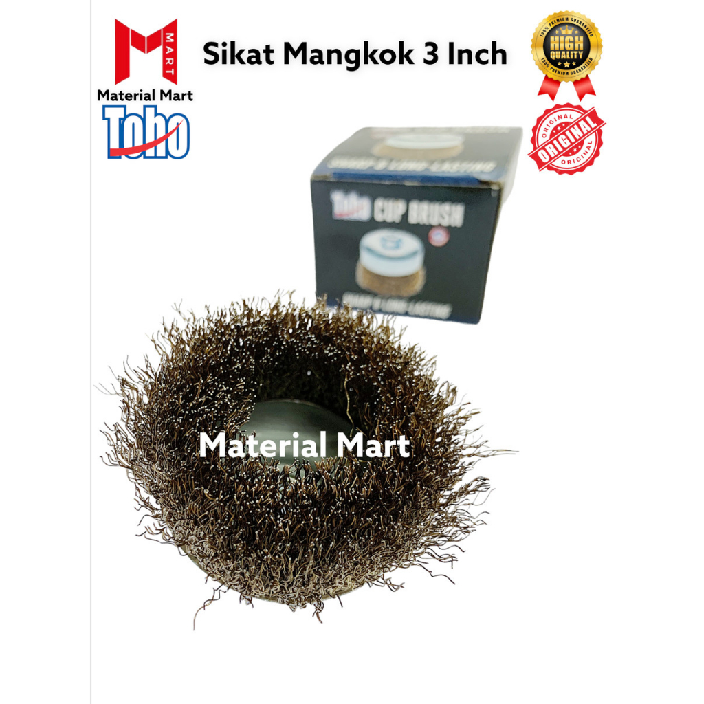 Sikat Kawat Mangkok TOHO kuningan ASLI | Cup Brush 3&quot; kuning ORIGINAL | Material mart