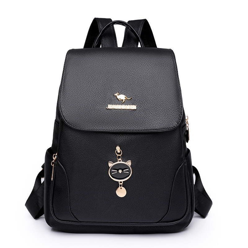 TAS RANSEL WANITA BACKPACK CEWEK PREMIUM KOREA GENDONG SEKOLAH KULIAH KERJA PUNGGUNG REMAJA KULIT HITAM MINGURIA TA764B5 IMPORT KEKINIAN MURAH BATAM BRANDED