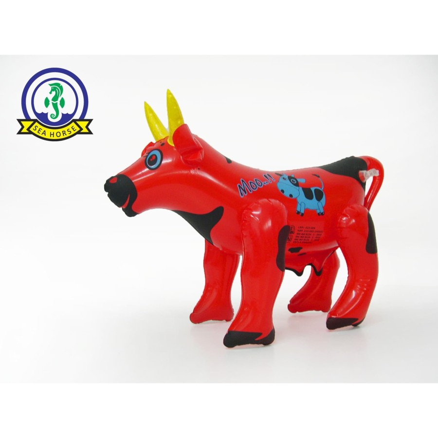 Mainan Anak Balon Tiup Karakter Animal Boneka Sapi Premium PVC SNI Best Quality