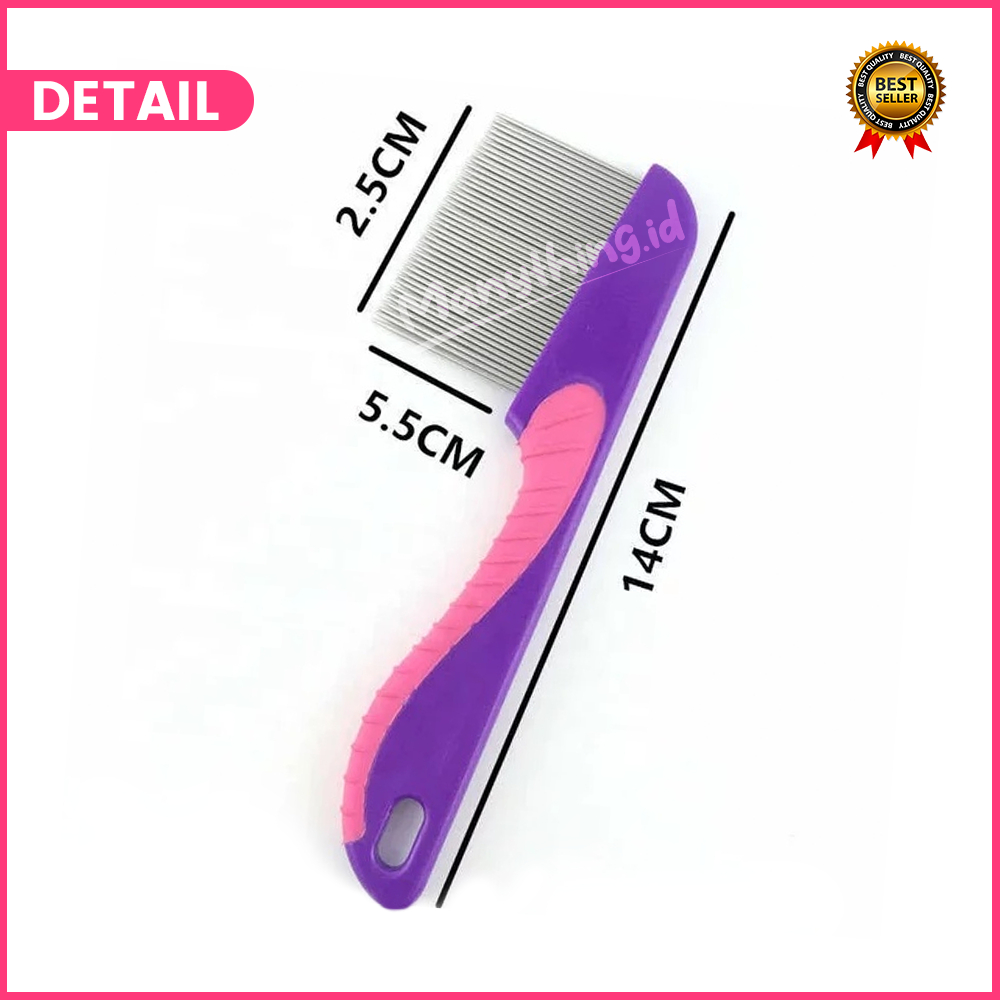 (MANYTHING) Sisir Kutu Logam / Serit Logam Kutu Dan Ketombe Gagang Panjang / Sisir kutu gagang