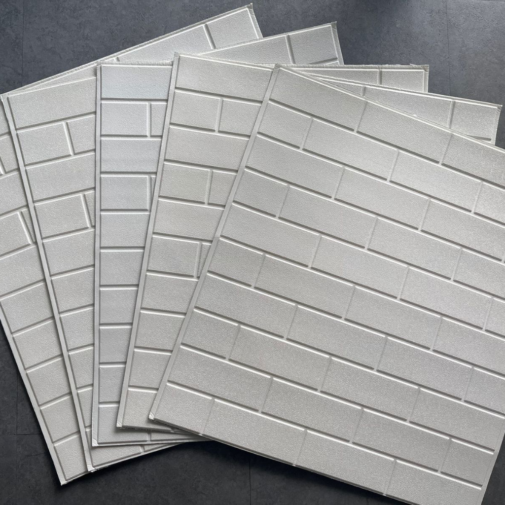 Wallpaper Foam 3D Bata Putih| WARNA BELANG