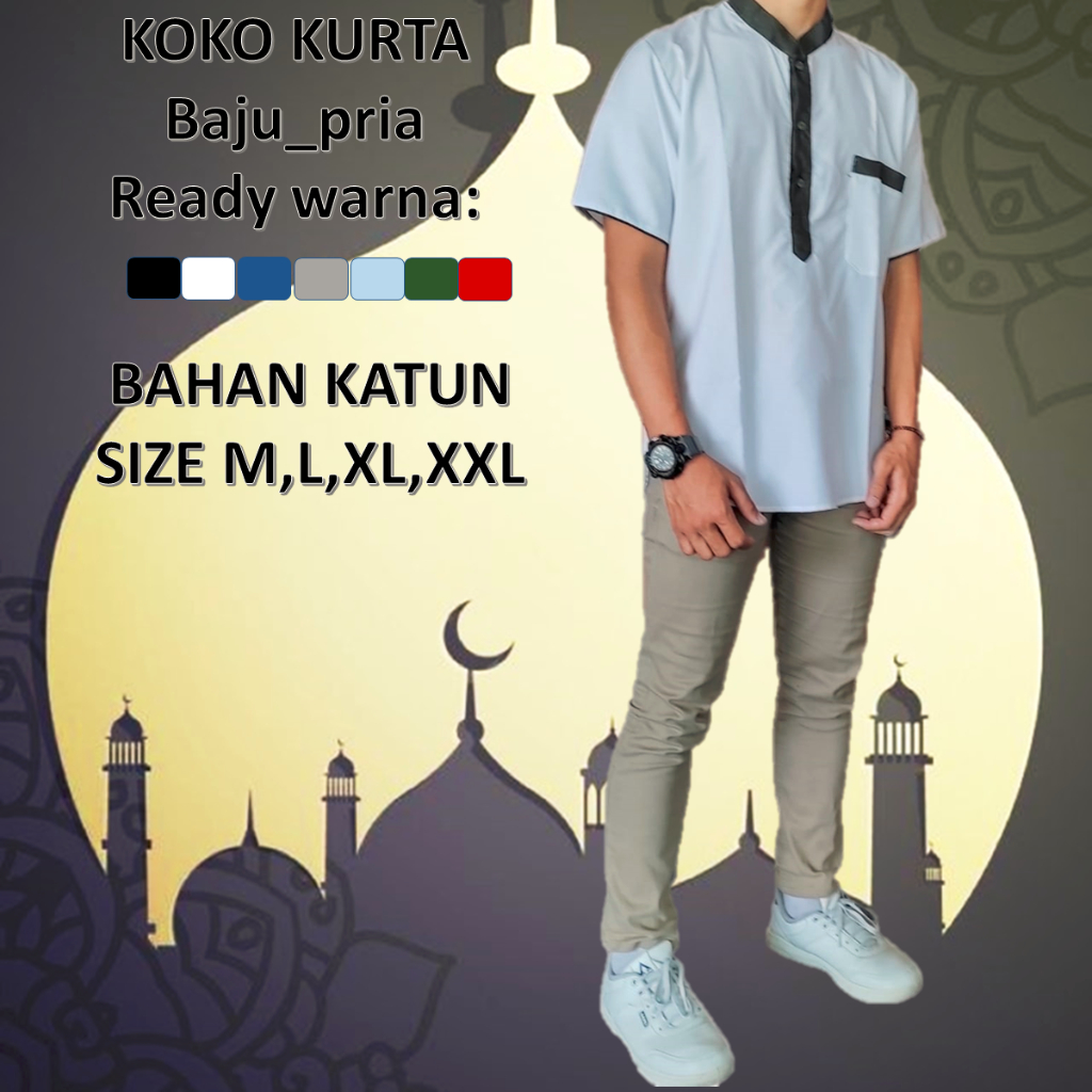 BAJU KOKO KURTA naufal maulana KOKO LENGAN PENDEK KOKO MILENIAL