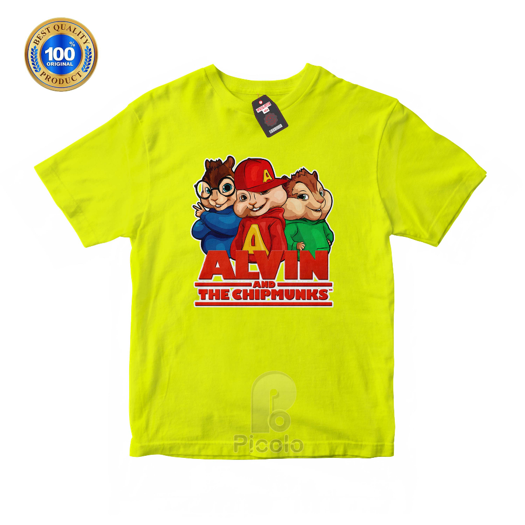 (FREE NAMA) BAJU KAOS ATASAN ANAK MOTIF KARAKTER KARTUN ALVIN AND THE CHIPMUNK UNISEX