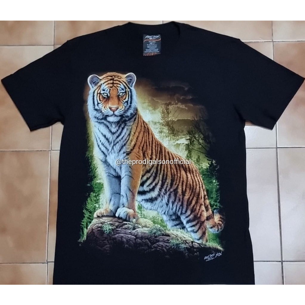 Kaos Rock Chang Import Size XL Harimau 2 Glow in The Dark