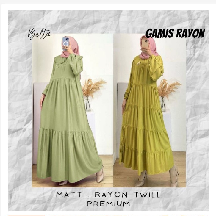 Gamis Rayon Premium Banyak Motif Twill Diamon Viscose Crinkle fit standar sampai jumbo