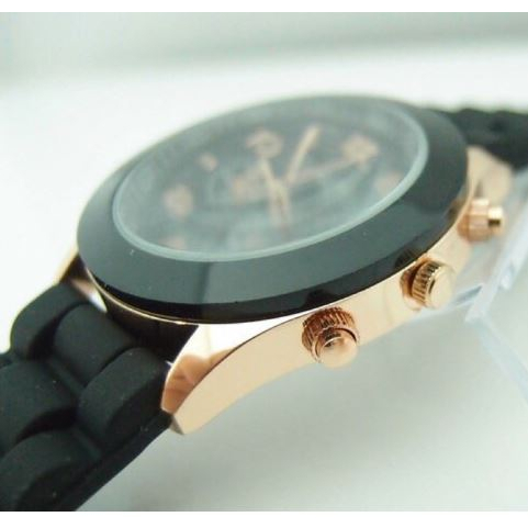 Jam Tangan Geneva Wanita Pria Couple Analog Fashion Strip Rubber