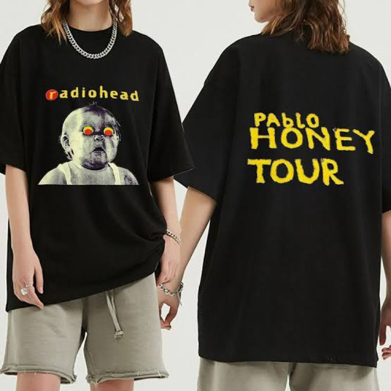 radiohead pablo honey tour tshirt - kaos band radiohead - kaos metal - punk - rock