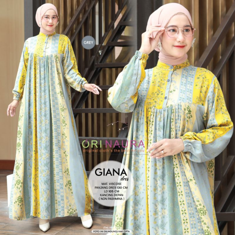 giana dress ori naura / gamis viscose ori naura