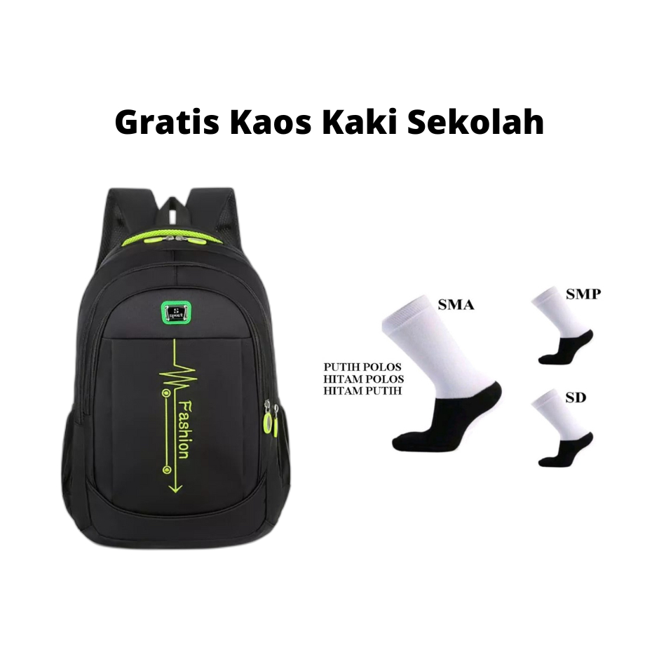 Tas sekolah anak laki laki tas anak sd smp sma tas ransel anak Backpack Fashion Geratis kaos kaki