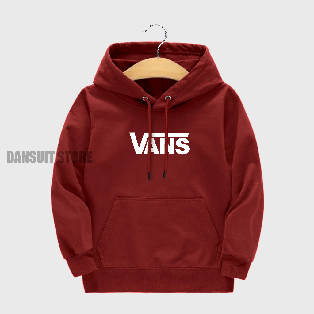 Sweater Hoodie Anak Laki-laki/Perempuan Usia 4-13 Tahun Hoodie Anak Motif Logo VANS Bahan Tebal Premium