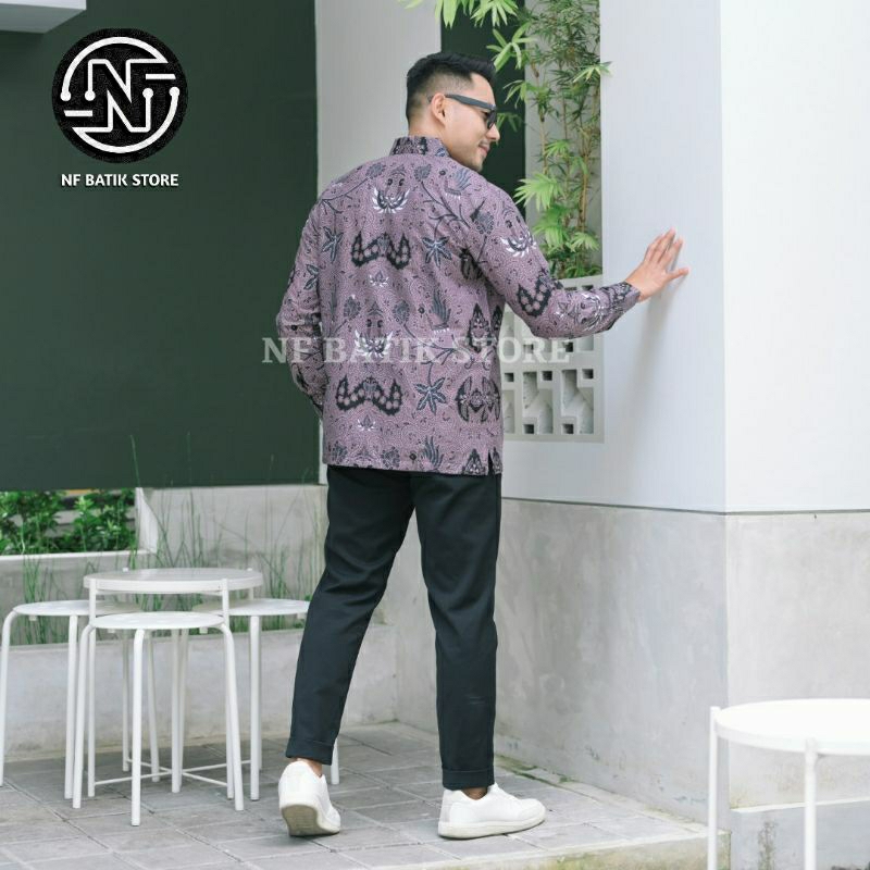 Wahyu Ungu Kemeja batik solo / Full furing / Kemeja batik pria / Batik kondangan / Batik sragenan / 
