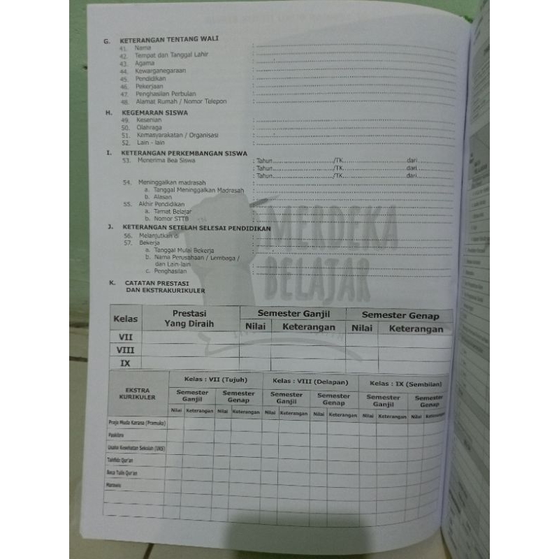 

Sale BUKU INDUK REGISTER SISWA MTs KURIKULUM MERDEKA EDISI REVISI TERBARU- Isi Untuk 50 Siswa-