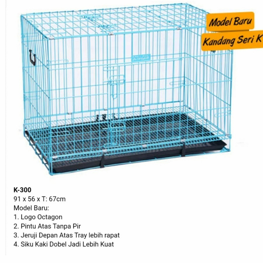 Kandang Anjing 90cmX56cmX67cm Kandang Kucing PetCage Octagon K300 XXL