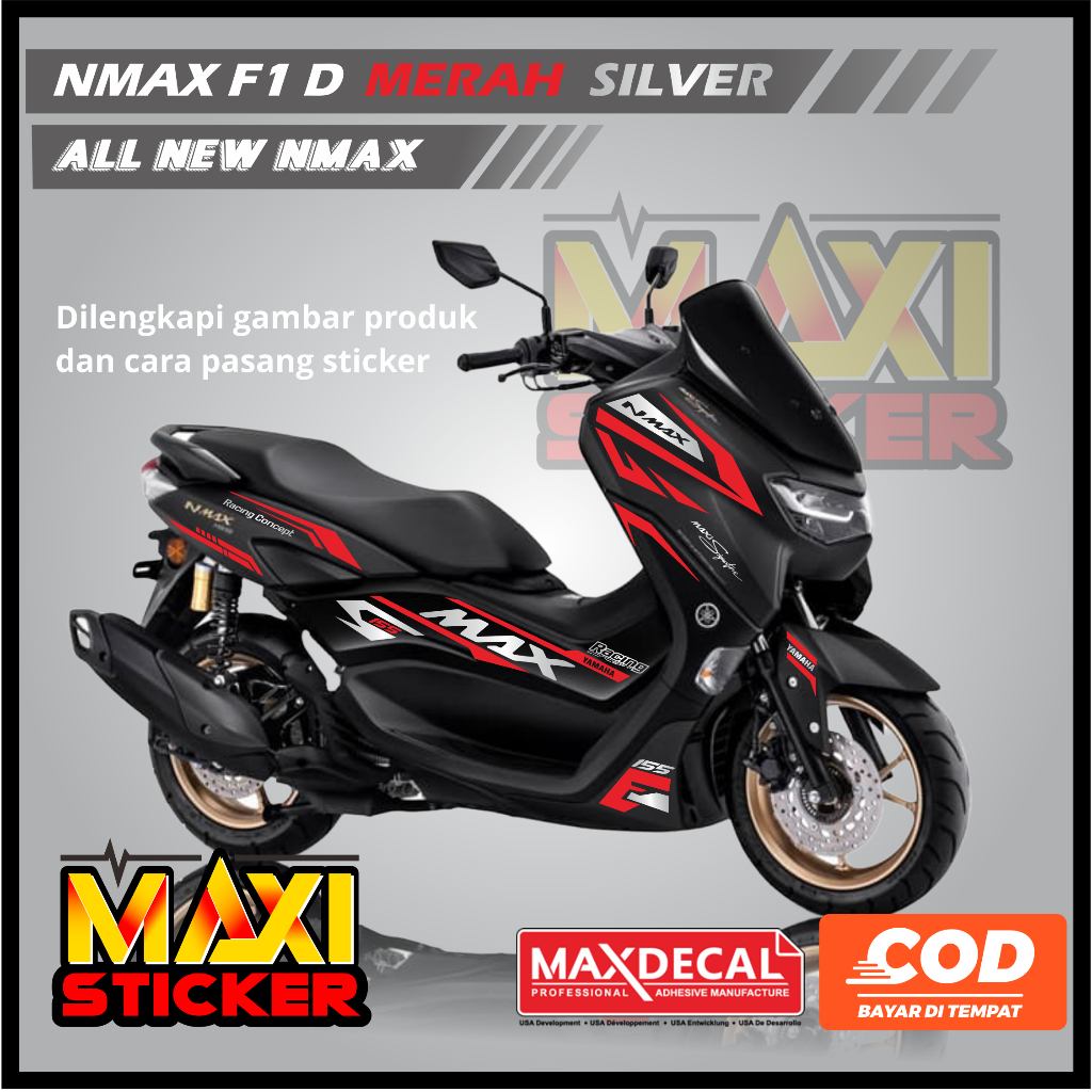 Stiker Nmax New Cutting Sticker Striping Nmax Hitam 2020 2021 2022 2023