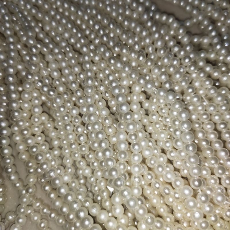 Mutiara sintetis ringan 4mm, 6mm, 8mm/ manik mutiara