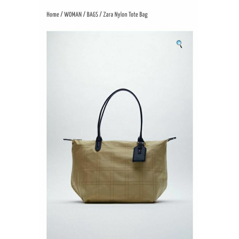 zara nylon tote bag